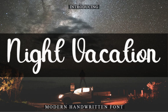 Discover Night Vacation: A Chic Script Font for Web Design