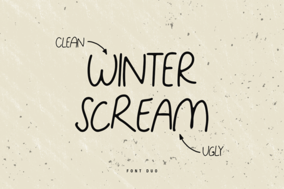 Winter Scream Duo: A Charming Handwritten Font for Web Design